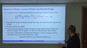 Chap1 part3 - Forces, Energy and Equations of Motion by Professor Grandinetti